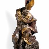 Barocker Bischof, Oberösterreich/Salzburg um 1720 - 40, Holz geschnitzt, polychrom gefasst, versilbert und vergoldet, Höhe 46 cm, Startpreis € 400