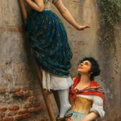 Eugen von Blaas (Albano 1843–1931 Venedig), Die Neugierigen, Öl auf Leinwand, 145 x 75 cm, erzielter Preis € 520.000