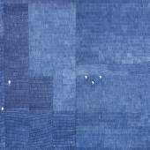 Alighiero Boetti (Turin 1940–1994 Rom), non parto non resto, ca. 1981, blauer Kugelschreiber auf Papier, vier Elemente,102 x 72 cm (je Element), Gesamtgröße 102 x 288 cm, erzielter Preis € 650.000