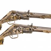 A Pair Of South German Wheel-lock Holster Pistols (puffer), Augsburg, circa 1585-90  Size: Length Each 55 Cm / 21.7 in    Peter Finer