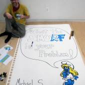 Michael Scoggins Smurfette, 2013 Marker auf Papier/marker on paper, 72" x 54", 182,8 x 173,1 cm