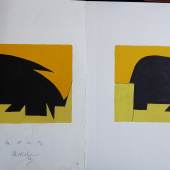 Selten!! Victor Vasarely(1908-1997) "Komposition", Bon à tirer vom 11.7.1972, handschriftlichen Notizen des Künstlers zur Druckvorlage,signiert
