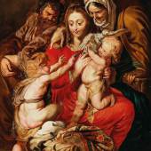 Peter Paul Rubens (Siegen 1577 – 1640 Antwerpen) und Werkstatt, Heilige Familie mit heiliger Anna, Johannesknaben und der Taube, Öl auf Holz, 66 x 51 cm erzielter Preis € 548.218