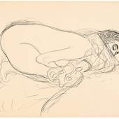 Gustav Klimt, Weiblicher Halbakt nach rechts in kniend-kauernder stellung. studie zu »Leda«, 1913/14 © Leopold Museum, Wien, Inv. 1375