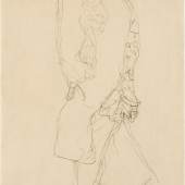  4002  Gustav Klimt  Stehende Dame mit Boa von vorne (Studie im Zusammenhang mit dem Bildnis Adele Bloch-Bauer, 1907), 1903-04  Schätzpreis: € 50.000 - 100.000