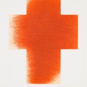 Lot 23, Arnulf Rainer, Oranges Kreuz, Farblithografie