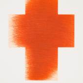 Lot 23, Arnulf Rainer, Oranges Kreuz, Kaltnadelradierung, 49,5 x 39,5 cm Rufpreis: € 4.000,-