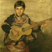 Hans Thoma, „Neapolitanerin mit Gitarre“, Ölgemälde, 70 x 50 cm, signiert sowie datiert 1880, signiert, H. Thode (1909) Seite 149, Startpreis: 20.000 €