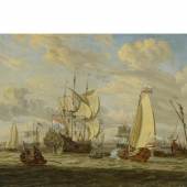 Abraham Jansz Storck (1635 – 1710)  Zar Peter der Große besucht die Fregatte 'Peter und Paul' | Öl auf Leinwand | 71 x 88,5cm  Ergebnis: 68.450 Euro