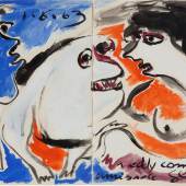 Ivan Jaroslaw Serpan, Ohne Titel, 1.August 1963, Lithografie mit Gouache Koloriert © VG Bild-Kunst, Bonn 2015
