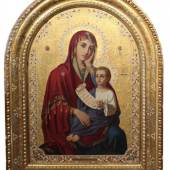 Ikone mit Gottesmutter, Russland um 1900 HxB: 123x95 cm € 3000,-