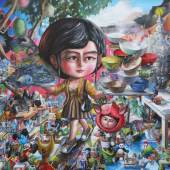 Kiatanan Lamchan The Waitress, 2014 Acrylic sur toile 150 x 200 cm Courtesy Adler Subhashok Gallery, Thailand
