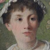 Damenportrait,Öl auf Leinwand,unsigniert,wohl Mitte des 19.Jh
