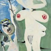 Pablo Picasso (1881–1973) Venus et Amour (Venus und Amor/ Venus and Cupid), 13.12.1968  Öl auf Leinwand 195 x 97 cm Sammlung Würth, Inv. 3006 © 2016 Succession Picasso/VG Bild-Kunst, Bonn für die Werke von Pablo Picasso