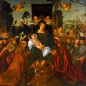 A150/3014
VENEDIG, UM 1606.
Das Rosenkranzfest nach Albrecht Dürer.
Öl auf Leinwand. 160x194 cm.

CHF 50 000 / 70 000
EUR 33 000 / 46 000