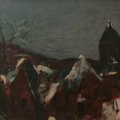 Gustav Hessing, Schneebedeckte Häuser/Öl auf Leinwand/72,5 x 94 cm/1940
