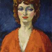 Z28/3231 KEES VAN DONGEN (Delfshaven 1877 - 1968 Monaco) Portrait einer Frau in orangenem Pullover. Öl auf Leinwand, randdoubliert. 55,1x38 cm. 
CHF 200 000 / 300 000 EUR 125 780 / 188 670

