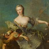 Antoine Pesne (1683 – 1757)  Portrait der Louise Albertine Freifrau von Grappendorf (1729 – 1753) als Flora | Öl auf Leinwand | 146 x 112cm Taxe: 25.000 – 35.000 €