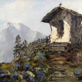 Mulley, Oskar.  1891 Klagenfurt - Garmisch 1949 Bildstock in sommerlichen Bergen. Öl/Lwd. Sign. 44 x 66,5 cm. Gerahmt.  Aufrufpreis:	3.500 EUR