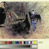 Norbert Tadeusz | O. T. (Reiter und Akte mit Leiter), 1995 Laserdruck, überarbeitet mit Bleistift, Öl 282 x 406 mm © VG BILD-KUNST, BONN 2010 | FOTO: STAATLICHE GRAPHISCHE SAMMLUNG MüNCHEN