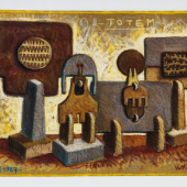 Adolf Vallazza, Totem, 1987, Mischtechnik auf Papier, 44.2 x 61 cm Sammlung Museion, Foto: Gardaphoto s.r.l., Salò 
