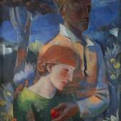 FRITZ BURMANN (1892-1945), Paar im Garten, Öl auf Leinwand. 85 cm x 65 cm. Erlös 10.000,- €