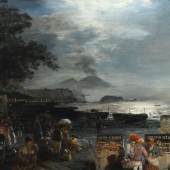ACHENBACH, Oswald (1827-1905), "Nächtliches Markttreiben am Golf von Neapel", Limitpreis: 	40.000 € 