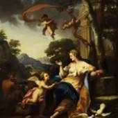 Römischer Meister, « Amor und Venus »,  um 1700, Öl/Lw.        
                                                                                                      Foto: Antiquitäten Pachmann

