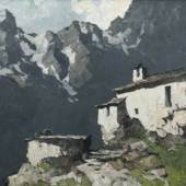 Oskar Mulley, „Alpenhof bei Garmisch“, um 1936/37 Öl auf Leinwand, ca. 83/160 cm, Limit 30.000,-