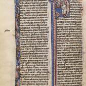  2 Biblia latina vulgata 13. Jh. Biblia vulgata. Perlschrift-Bibel (Manuskript auf Pgt.), 1400. Schätzung: € 65.000 Ergebnis: € 91.200 