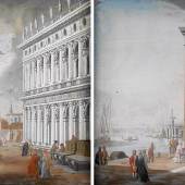 Los 363 Italien, 18. Jh. Zwei Ansichten der Piazzetta von Venedig. Gegen- stücke. ZUSCHLAG: 8500.-