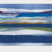 440 Gallery. Gail Flanery. Blacktail Creek, 2014. Monotype on collage. 12x20 in. $500