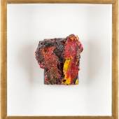 BERND SCHWARZER (1954) ‚Gold-Rot-Schwarz‘, Öl auf Lein-wand, 18,5 x 16,5 cm