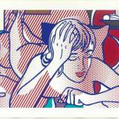 Los 3731 ROY LICHTENSTEIN Thinking Nude, State I. 1994 Farbiger Reliefdruck. 89,9 x 142 cm Schätzung: CHF 90’ 000 / 140’ 000 Auktionsrekord: CHF 222’ 500
