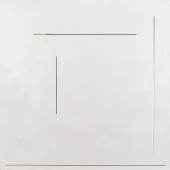 AD DEKKERS (1938-1974), ‚Lijnrelief No 1‘, beschichtetes Polyester mit ausgefrästen senkrechten sowie waagerechten Linien, 39,5 x 39,5 cm 