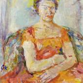 OSKAR KOKOSCHKA (Pöchlarn 1886 - 1980 Montreux) Ann Windfohr. 1960. Öl auf Leinwand. Unten links mit dem Monogramm: OK. 91 x 70 cm. Verkauft für CHF 146 700 (inkl. Aufgeld)