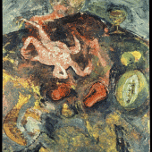 Miquel Barceló, La Miranda Nutritiva, IX 84, 1984. Oil on canvas. 195 x 130 cm (76.7 x 51.2 in.). © Miquel Barceló