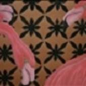 Kelly Sellers: Flamingo Frenzy  Acrylic & Pastel on Paper