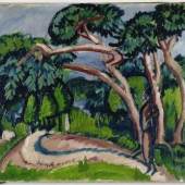 Ernst Ludwig Kirchner, Bäume über Sandweg, 1913 Ernst Ludwig Kirchner, Bäume über Sandweg, 1913