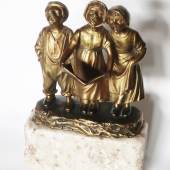 A.Schmidt-Felling (1895-1930) Skulptur "3 singende Kinder", Bronze auf Marmorsockel montiert, Höhe ca. 15cm
