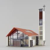 Das Faller-Modell "moderne Kirche" (ab 1965) © Hagen Stier