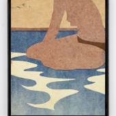 Eva Yurková  Beach body (shallow water)  2023  Papiercollage mit Metallrahmen  31 x 25,50 cm