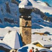 Alfons Walde (1891 – 1958) Tiroler Bergdorf (Auracher Kirchl), 1938 Öl auf Karton; 59,5 × 42,5 cm Signiert links unten: A. Walde, KP € 327.600