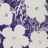 Andy Warhol, Flowers (Detail), 1964, Silkscreen auf Leinen; gerahmt; 12,7 × 12,7 cm, KP € 113.400