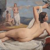 Johannes Beutner, Liegender weiblicher Rückenakt (Hilde). 1947. Schätzpreis: 14000 €