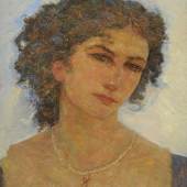 Hans Unger, Portrait einer Dame mit Perlenkette. Um 1915. 3500 €