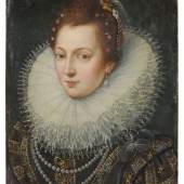 014   Frans Pourbus der Jüngere (Nachfolger), Bildnis der Isabella Clara Eugenia (1566-1633) von Spanien (?). Um 1600 - 1650. Zuschlag		14000 € 