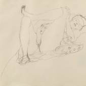 7. Lot 6, Gustav Klimt, Liegender Halbakt Nach Rechts 1914-15