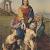 39  Unbekannter Nazarener, Heilige Anna Selbdritt mit dem Johannesknaben. 2. Viertel 19. Jh. 3000 €