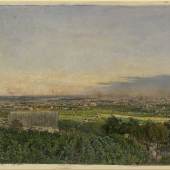 Rudolf von Alt (1812-1905) Blick auf Wien vom Krapfenwaldl, 1872, Aquarell- und Deckfarben, 274 x 450 mm  © Staatliche Graphische Sammlung Munich